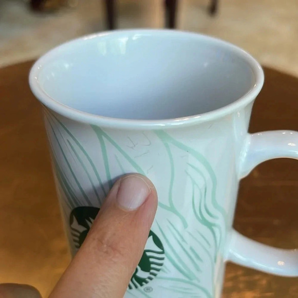 Starbucks 11 oz Green Leaf Tall Coffee Mug Good Condition - Picture 6 of 6